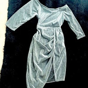 Silver Christmas/holiday party dress Plus size